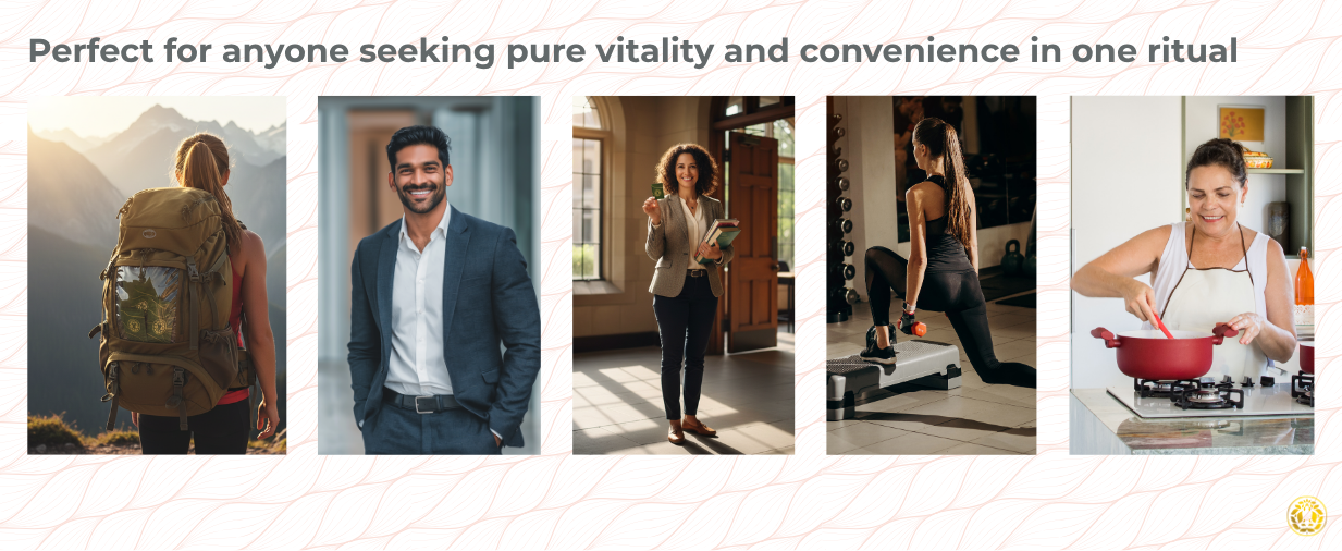 perfect for anyone seeking pure vitality and convenience in one ritual